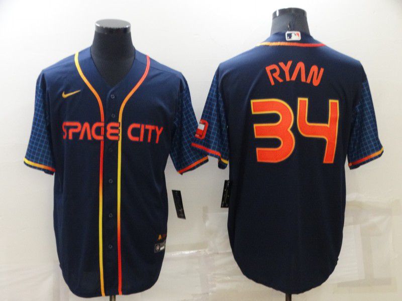 Men Houston Astros #34 Ryan Blue City Edition Game Nike 2022 MLB Jerseys